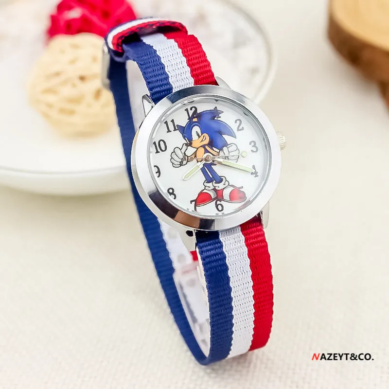 Luminous Canvas Electronic Watch Cross-Border Cartoon Boys and Girls Canvas Quartz Watch