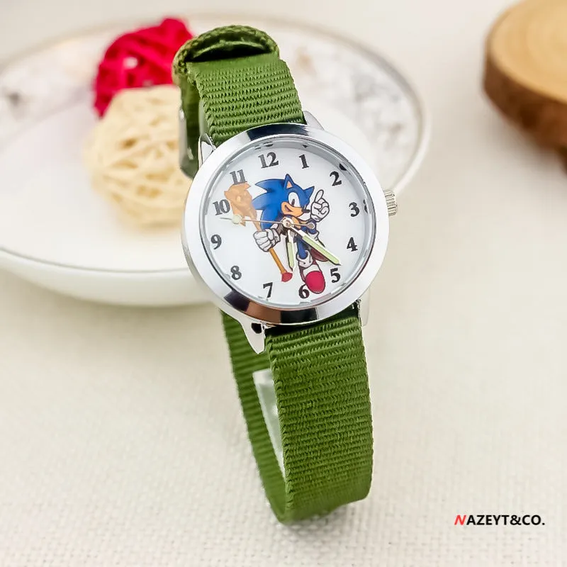 Luminous Canvas Electronic Watch Cross-Border Cartoon Boys and Girls Canvas Quartz Watch