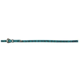 M & F Western Floral Embossed Leather Turquoise Hatband