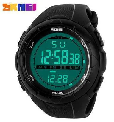 Men's LED Digital Sports Watch 50M Dive Swim Dress Watches Outdoor Wristwatches