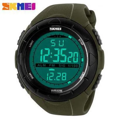 Men's LED Digital Sports Watch 50M Dive Swim Dress Watches Outdoor Wristwatches