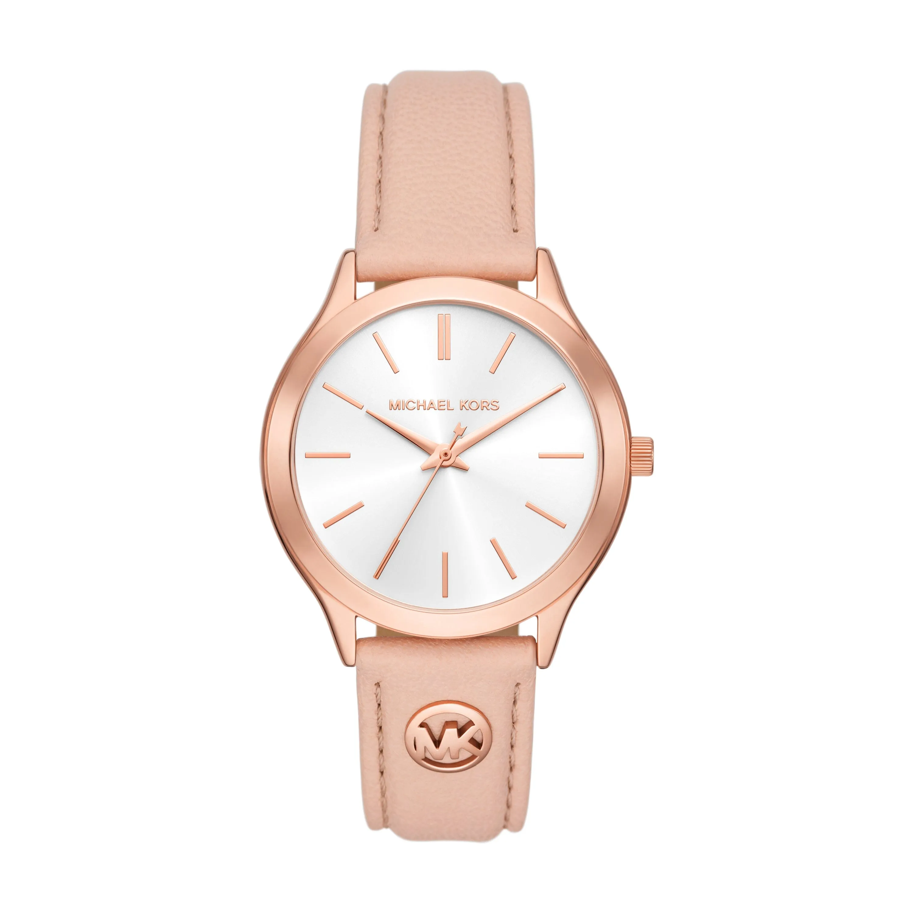 Michael Kors Slim Runway Three-Hand Blush Leather Watch MK7467