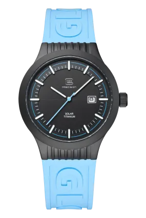 Mid-size Black Titanium Glock Watch with Black Dial and Blue Dial Accents