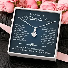 Mother in Law Gift, Necklace Jewelry Gifts Idea from Daughter in Law, Sentimental Meaningful Bonus Mom Gift