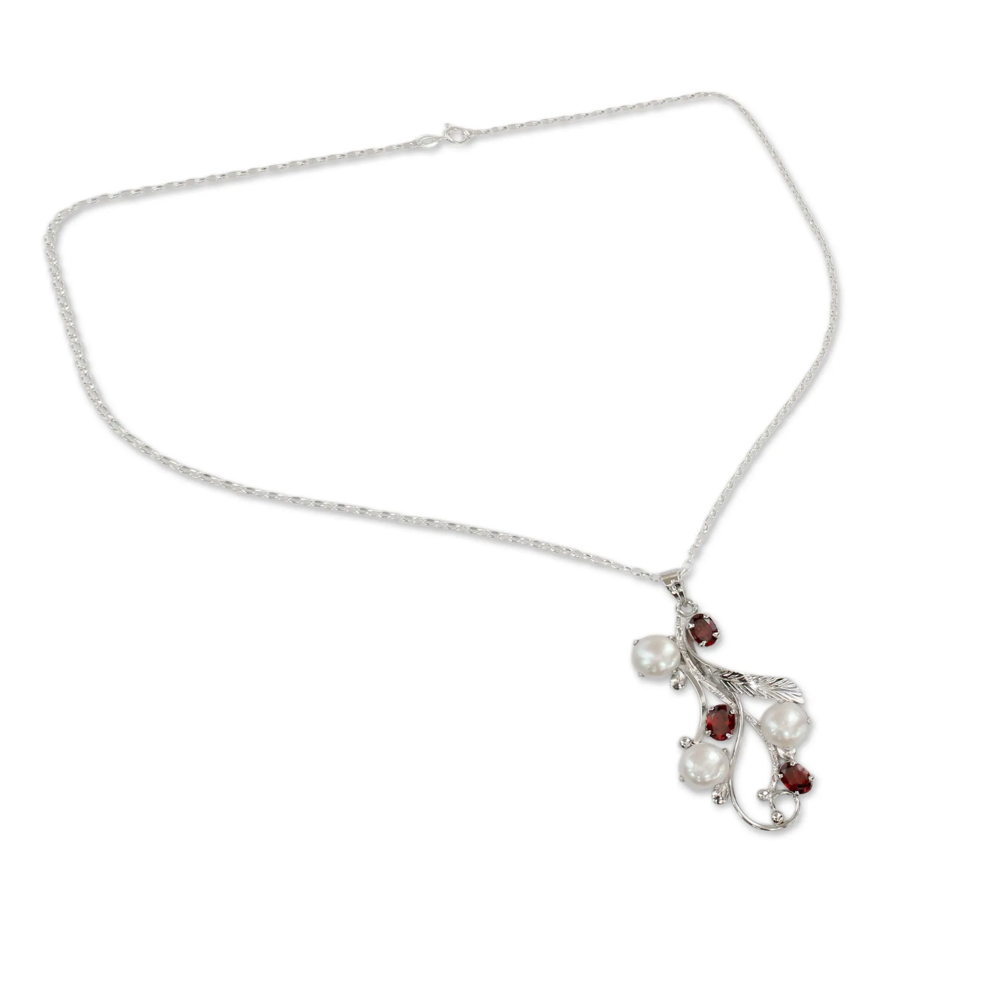 Nature's Gift Garnet Pearl Necklace