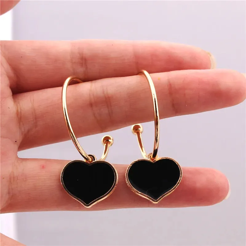 New Asymmetric Women's Black Hanging Earrings Hollow Crystal Drop Earrings Rock Geometric Statement Dangle Earrings aretes