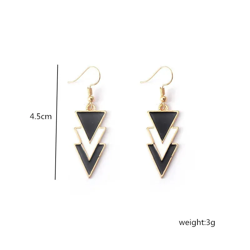 New Asymmetric Women's Black Hanging Earrings Hollow Crystal Drop Earrings Rock Geometric Statement Dangle Earrings aretes