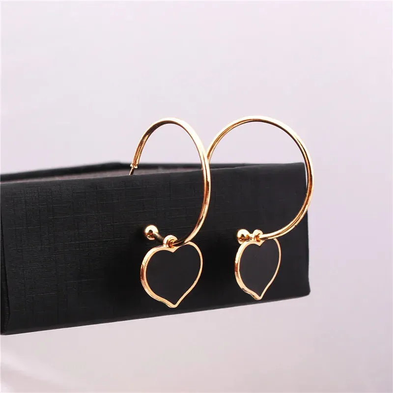 New Asymmetric Women's Black Hanging Earrings Hollow Crystal Drop Earrings Rock Geometric Statement Dangle Earrings aretes