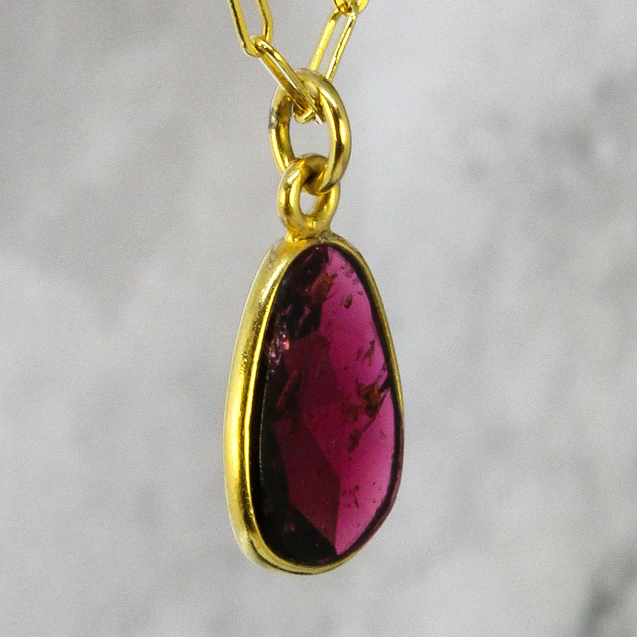 NEW! Bezeled Garnet Pendant in 18k Gold Vermeil by Sarah Richardson