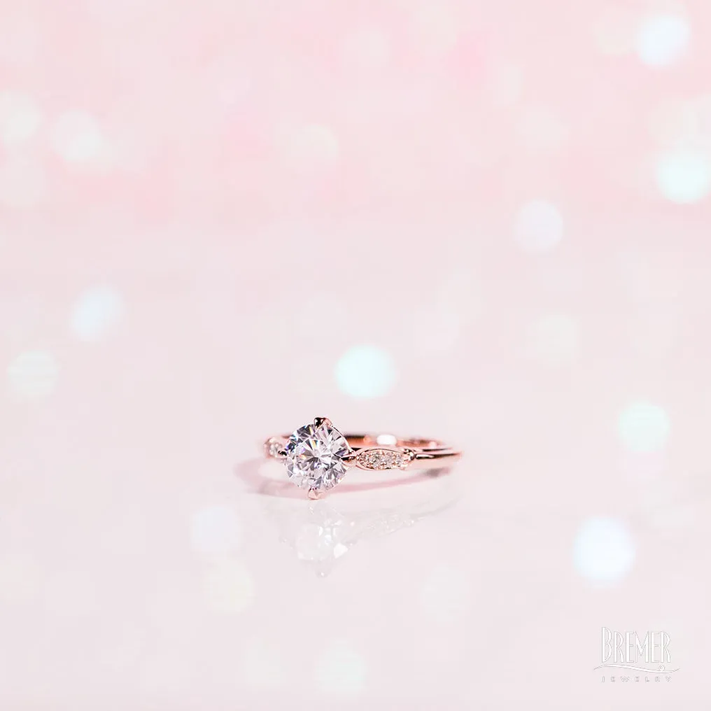 Noam Carver Vintage Diamond Engagement Ring Setting in Rose Gold