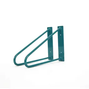 Original Hairpin Shelf Brackets / Floating Desk Brackets, Pair of 2‚ Teal