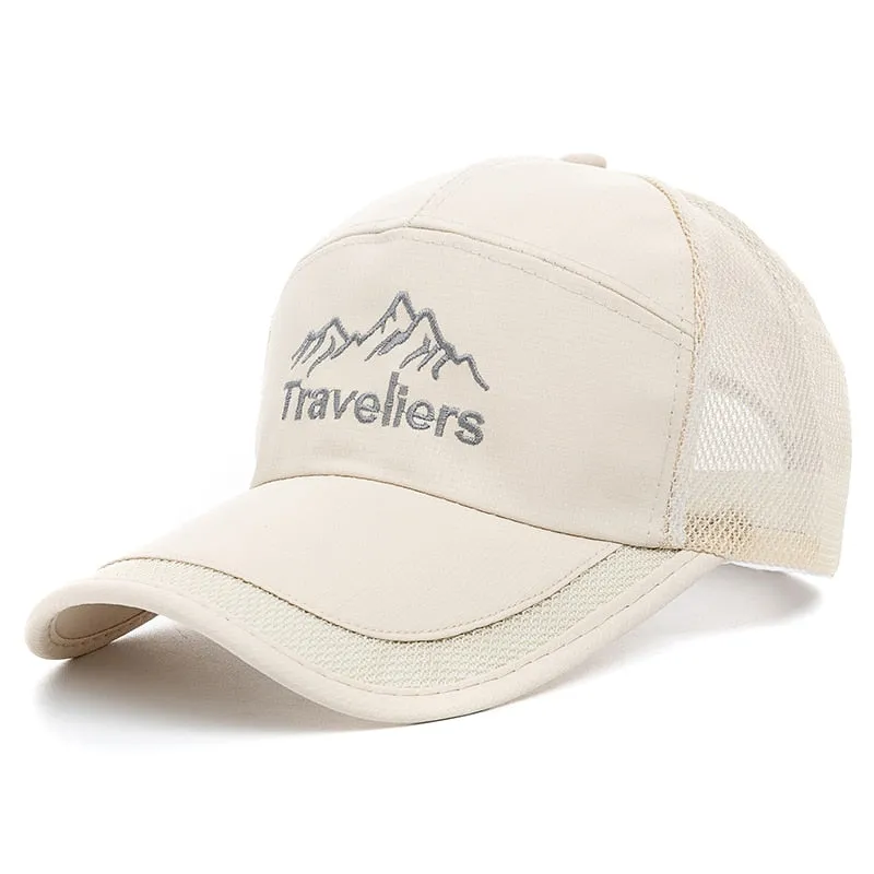 Outdoor Sport Cap For Men Traveliers Letter Baseball Cap Male Adjustable Fishing Hat Casual Leisure Summer Trucker Hat