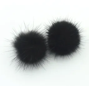 Pam's Mink Pom Pom Earrings