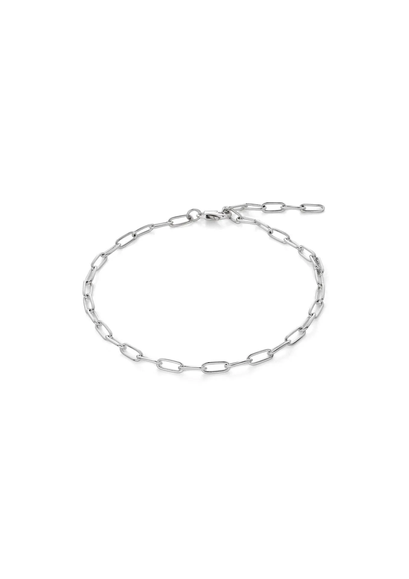 Paper Clip Anklet Silver