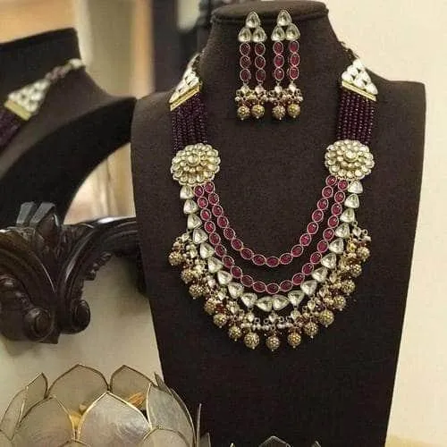 Patchi Side Patch Precious Stone Layered Necklace Set