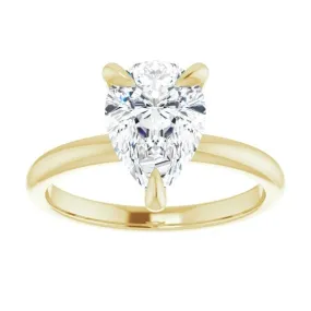 Pear Solitaire Engagement Ring Setting