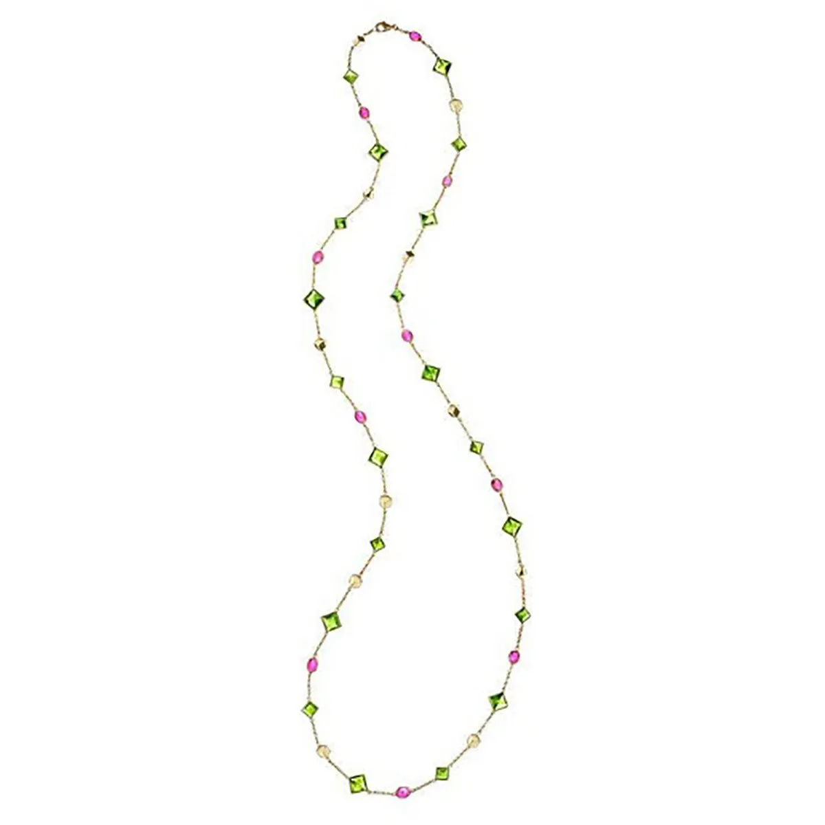 Peridot and Pink Sapphire Florentine Sautoir