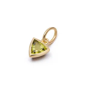 Peridot August Birthstone Charm Pendant 18ct Gold Plate