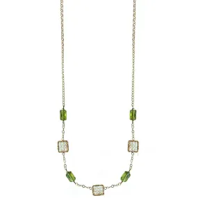 Peridot Necklace 4634 with Australian Opal by Michelle Pressler Jewelry