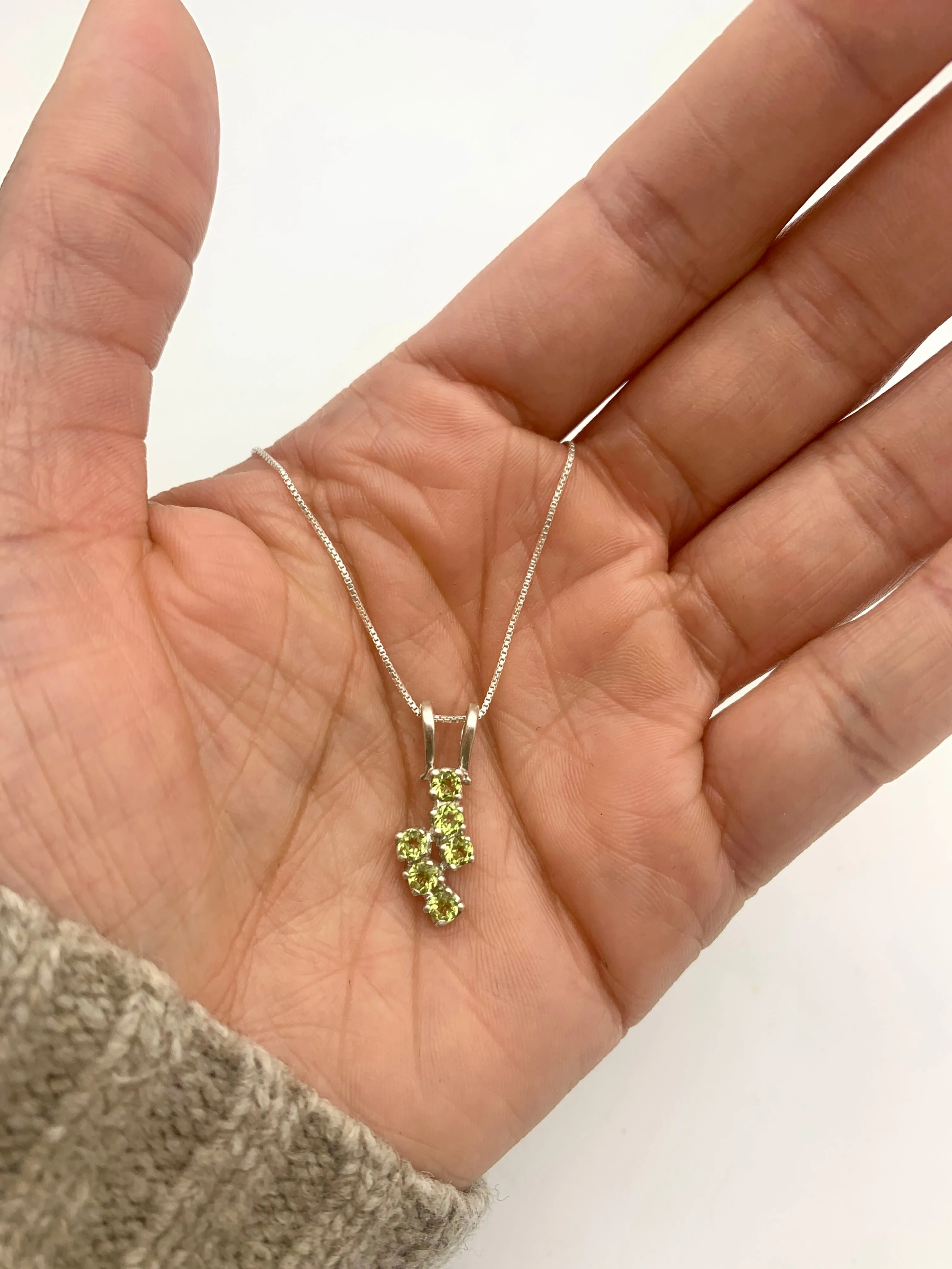 Peridot Necklace - Natural Peridot Necklace - Green Dainty Pendant