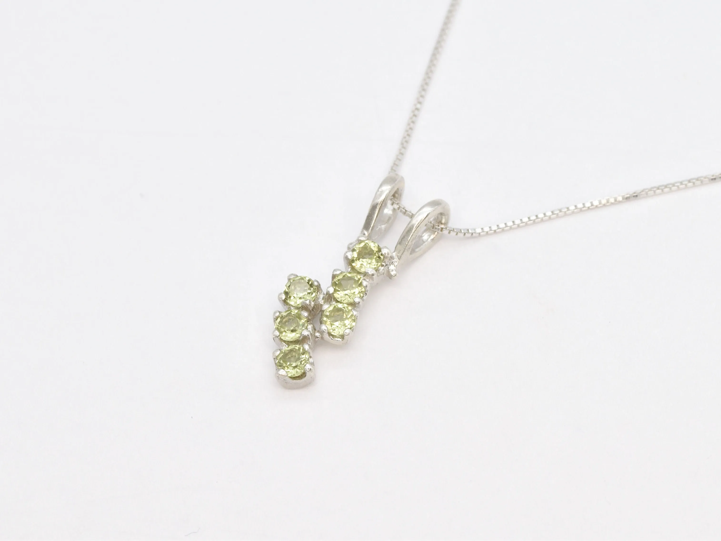 Peridot Necklace - Natural Peridot Necklace - Green Dainty Pendant