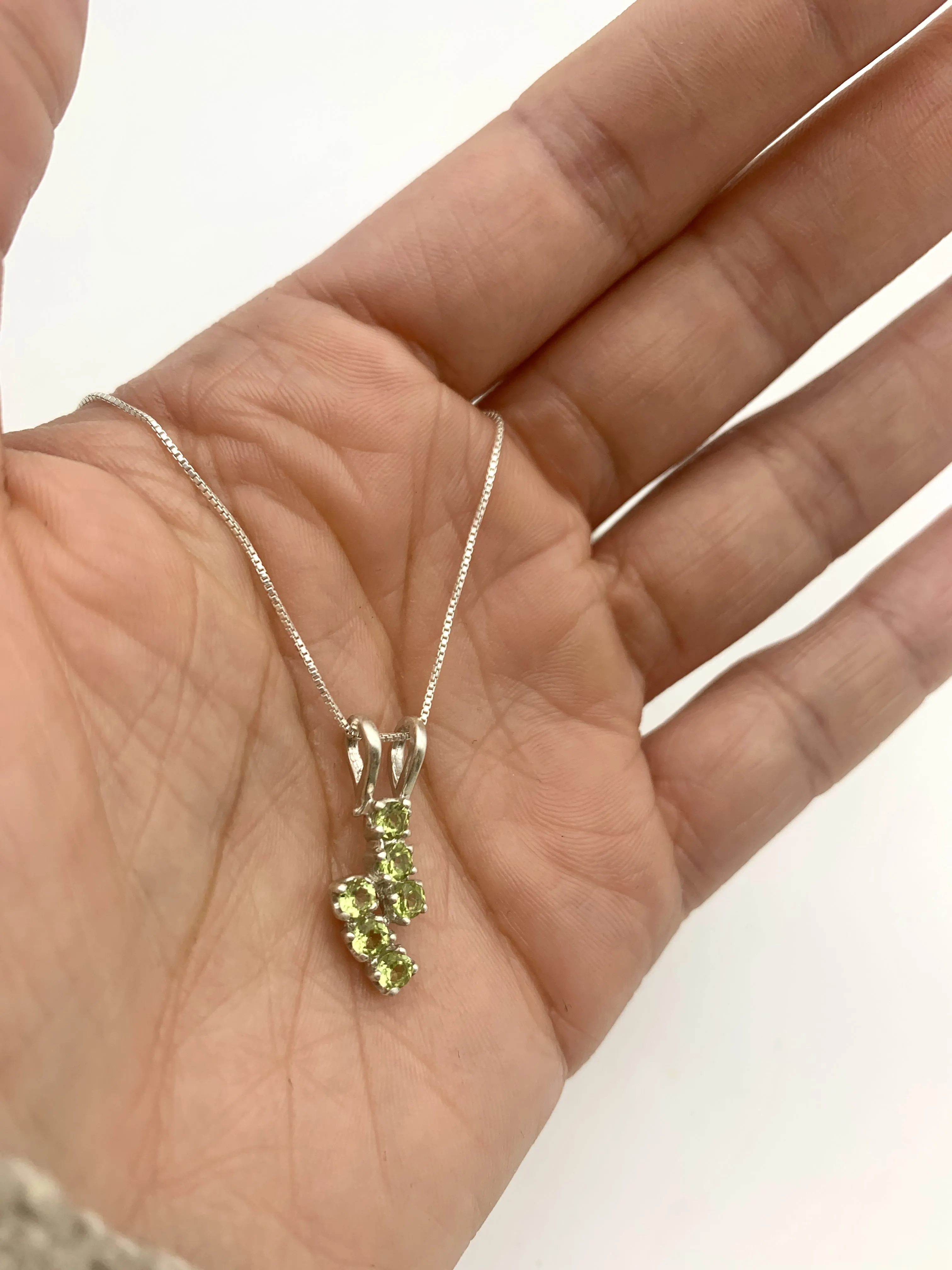 Peridot Necklace - Natural Peridot Necklace - Green Dainty Pendant