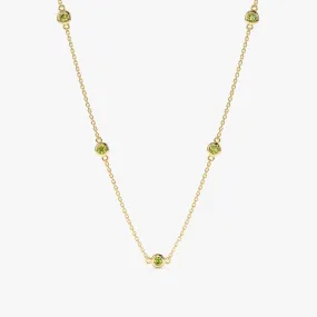 Peridot Station Necklace, Gwen