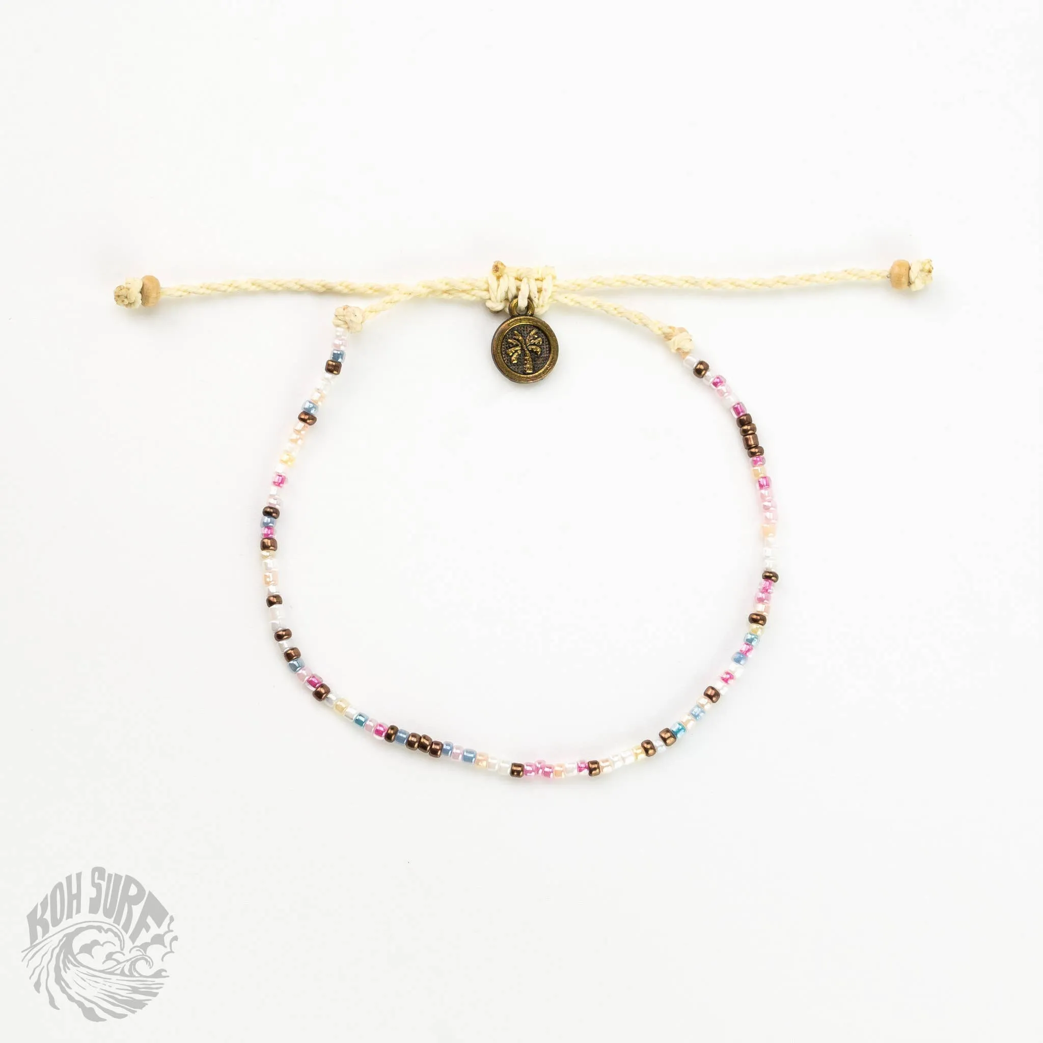 Pineapple Island -  Alila Dainty Beaded Anklet, Beach Anklet by Koh Surf: Black & Gold