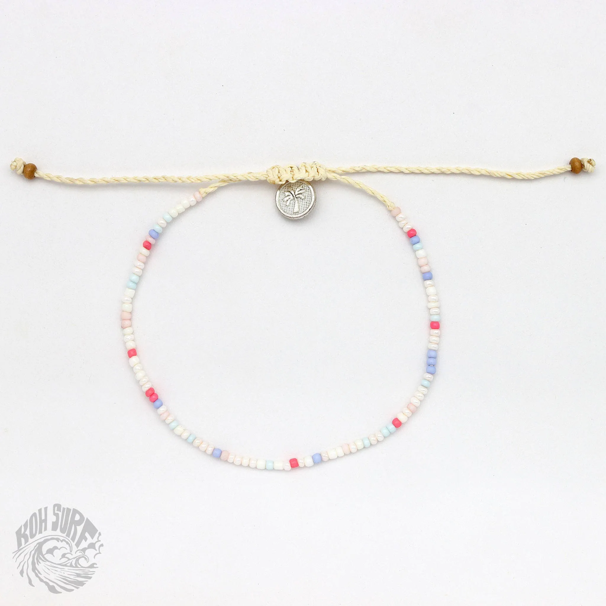 Pineapple Island -  Alila Dainty Beaded Anklet, Beach Anklet by Koh Surf: Black & Gold