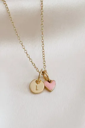 Pink Petite Darling Necklace - Gold