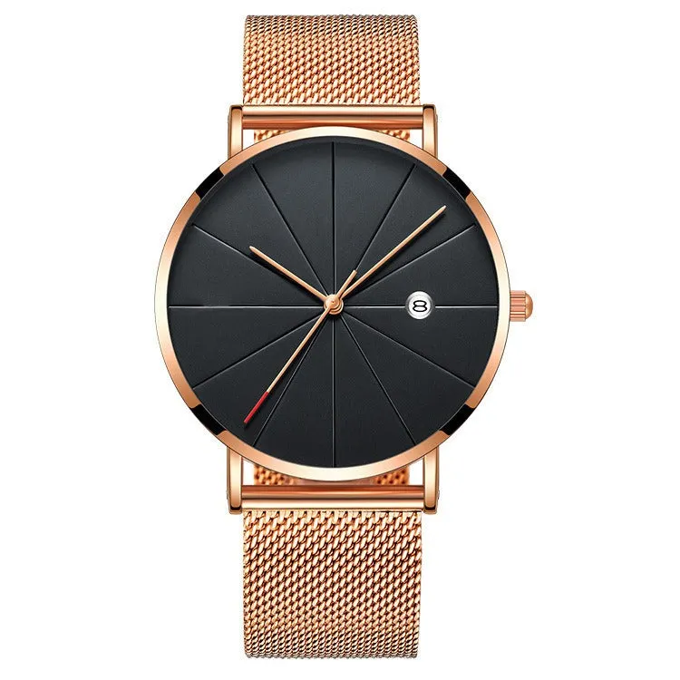 Plain Elegant Black Dial Watch With Date