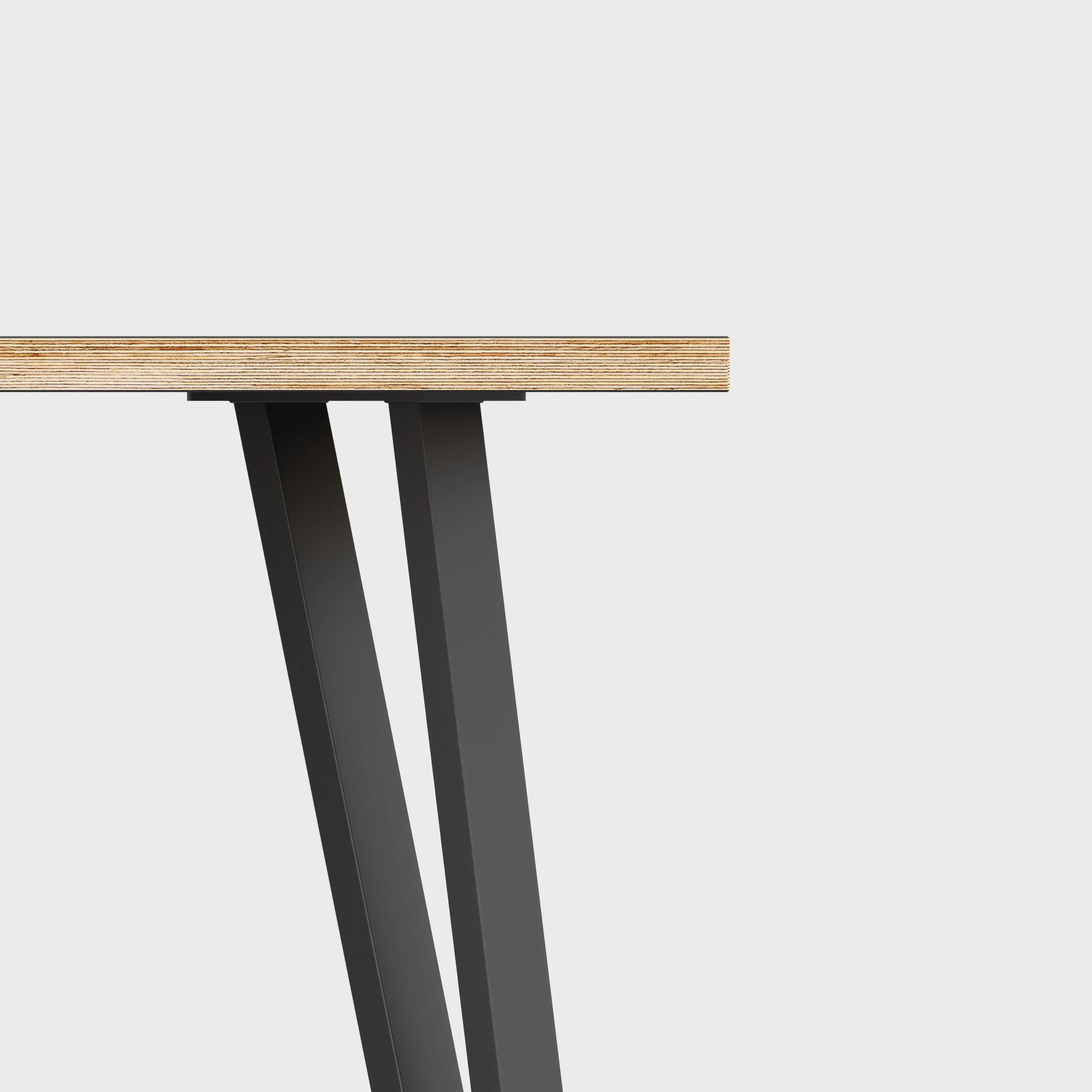 Plywood Side Table with Black Box Hairpin Legs - Formica White - 500(w) x 500(d) x 425(h)