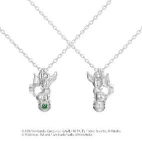 [Pokémon]Leafeon & Pokéball necklace K18 white gold