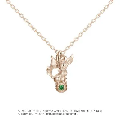 [Pokémon]Leafeon& Pokéball necklace K18 rose gold