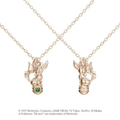 [Pokémon]Leafeon& Pokéball necklace K18 rose gold