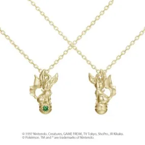 [Pokémon]Leafeon& Pokéball necklace K18 yellow gold