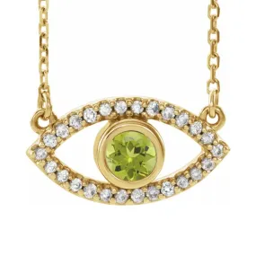 Polly Peridot Evil Eye Necklace