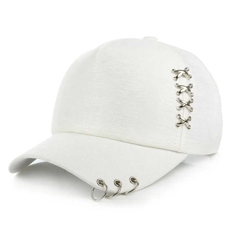 Punk Gorras Bone Masculino Feminino Beisbol Hip Hop Baseball Caps Creative Unisex Creative Piercing Ring Baseball Cap