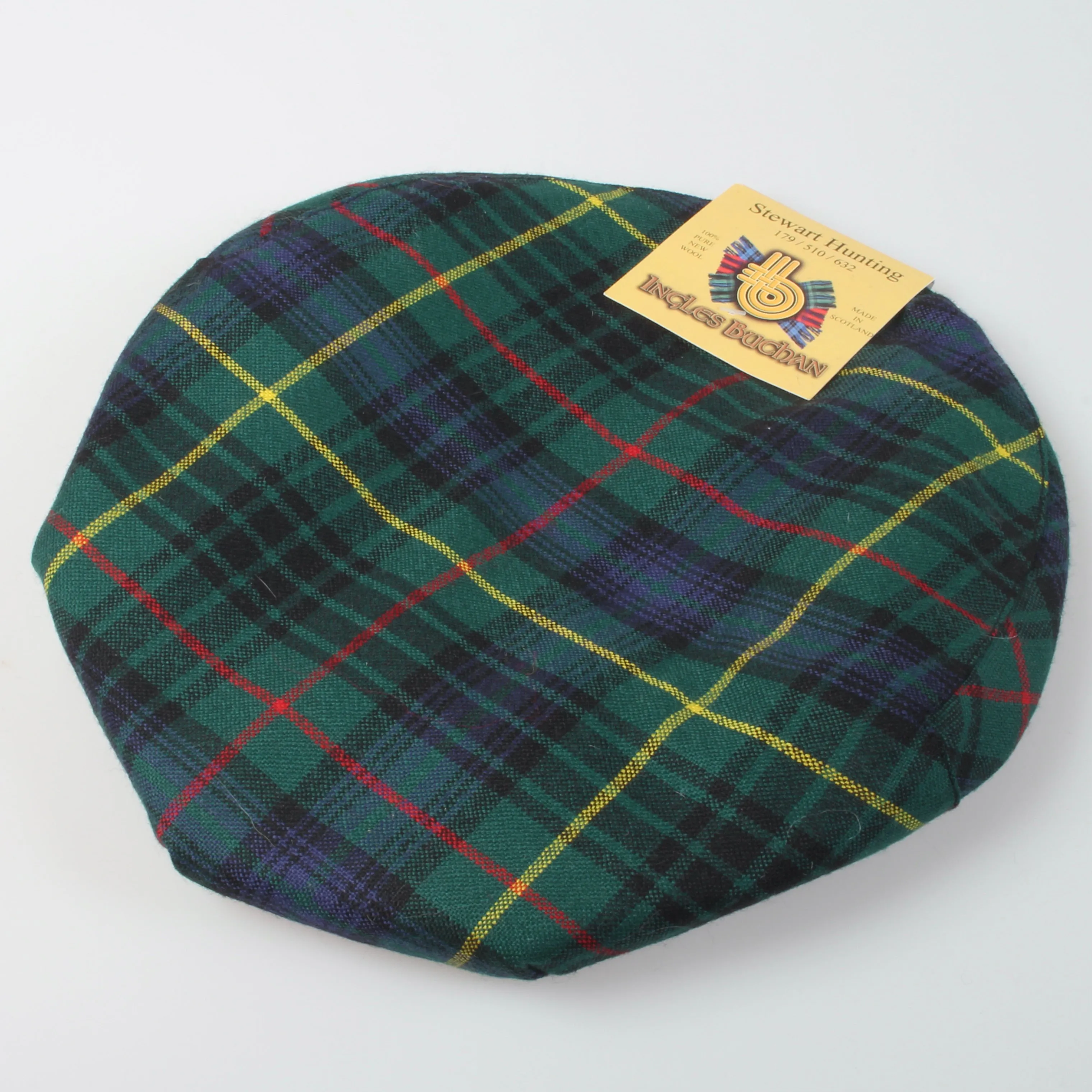 Pure Wool Golf Cap in Stewart Hunting Modern Tartan