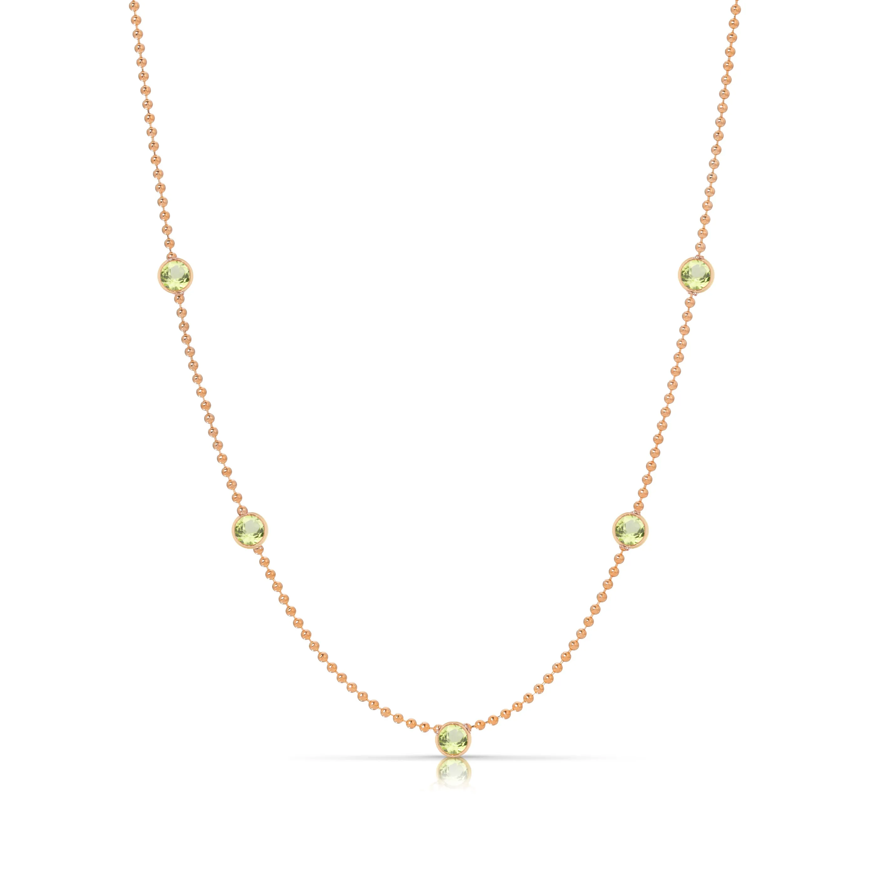 Quintet Birthstone Layering Necklace - Rose Gold