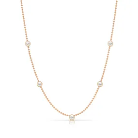 Quintet Birthstone Layering Necklace - Rose Gold