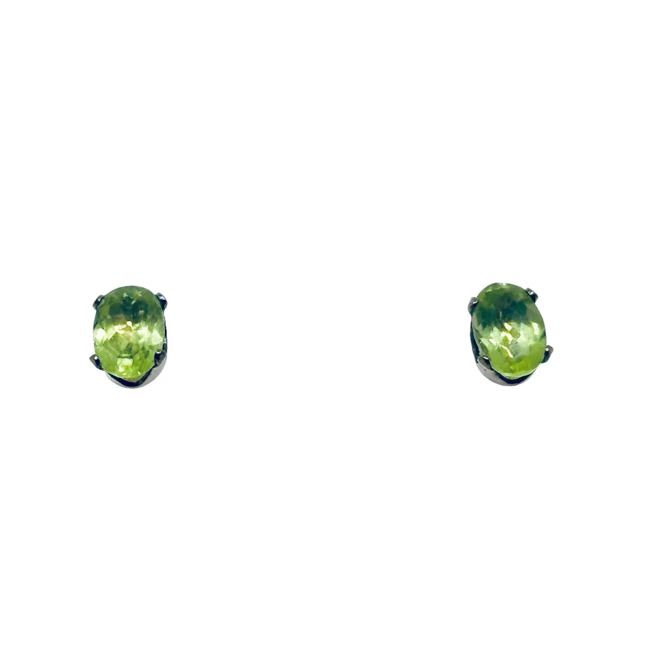 Rose Gold Vermeil Sterling silver peridot stud earrings