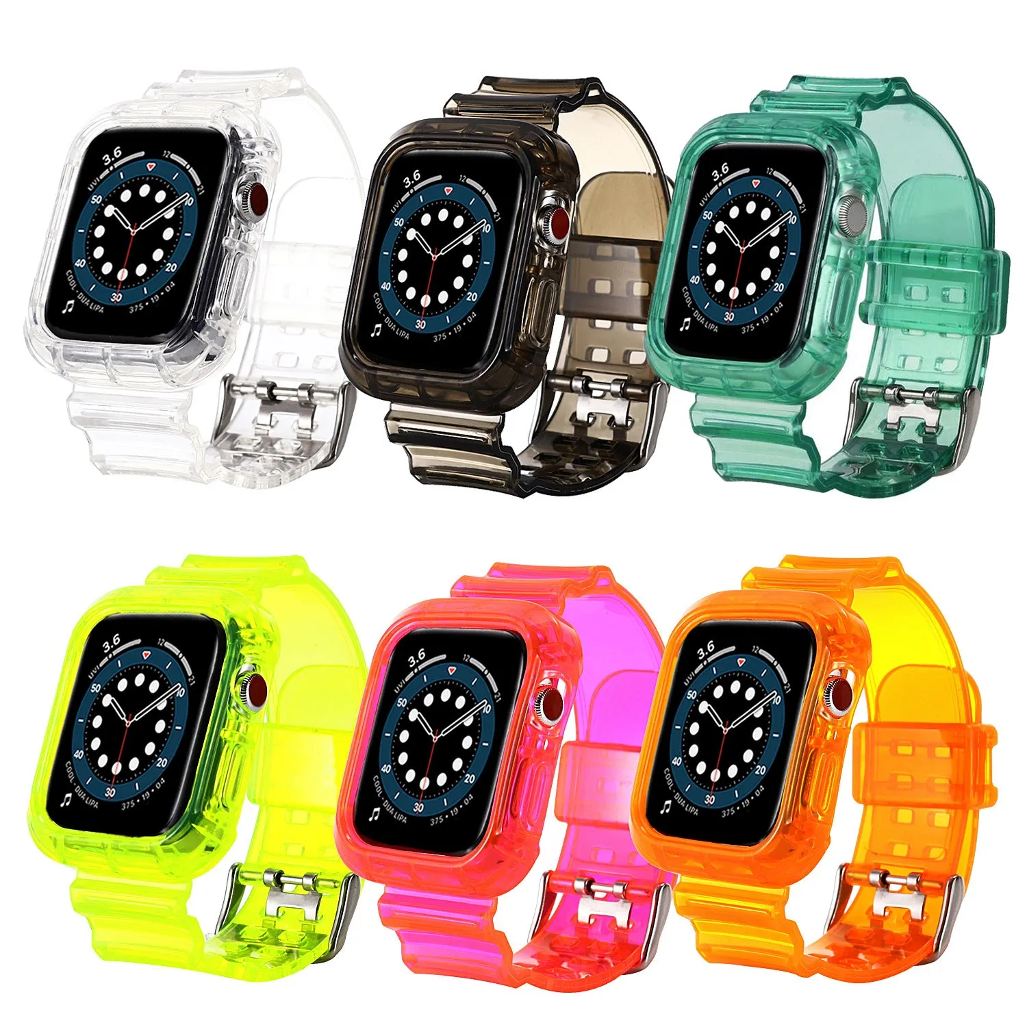 Silicone SE integrated wristband for Apple Watch 3/4/5/6