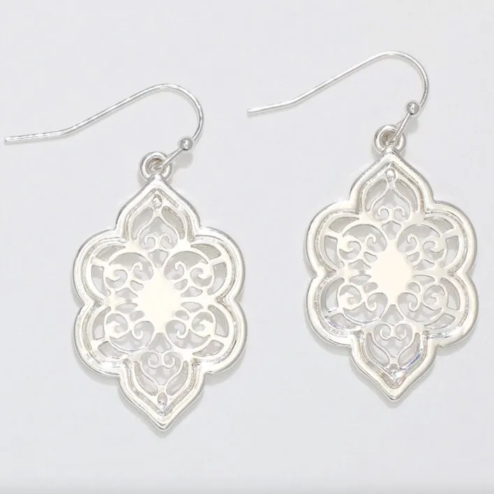 Silver Cutout Earrings