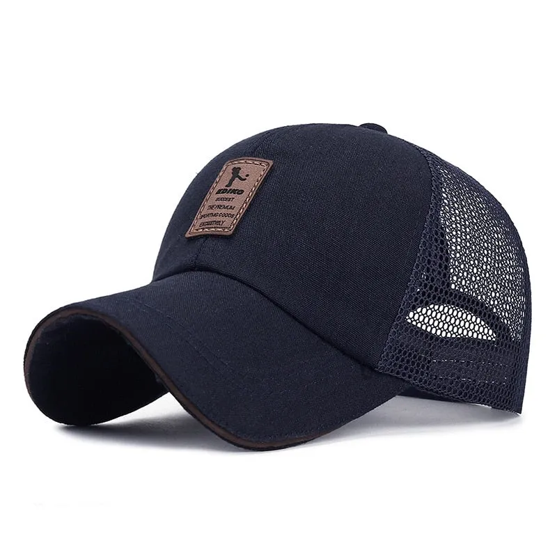 Simple Trucker Hat Solid Baseball Cap Men Mesh Breathable Sunscreen Caps Label Stick Snapback Sunhat Summer Golf Baseball Hat