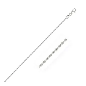 Size: 10'' - 2.0mm 14k White Gold Diamond Cut Rope Anklet