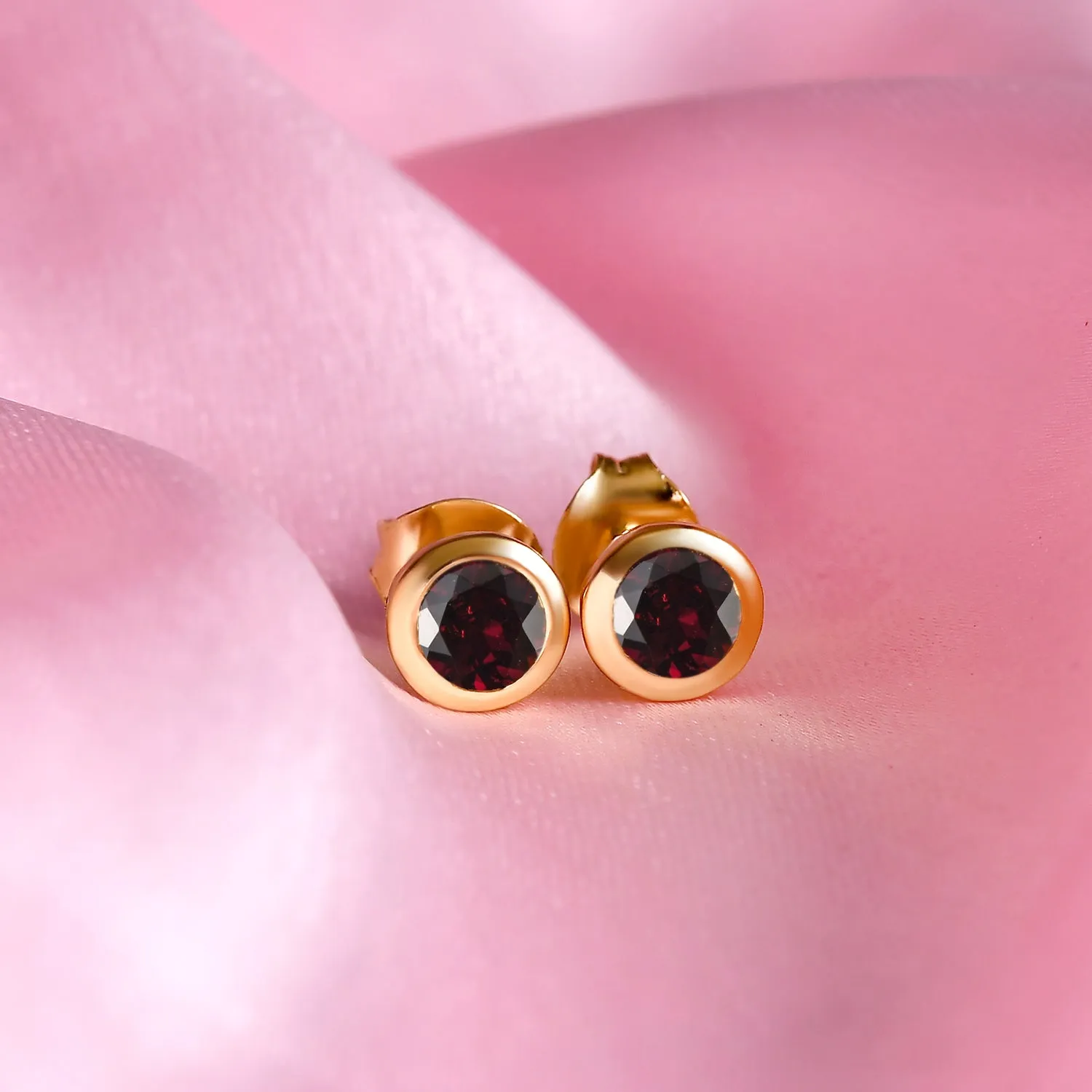 Solitaire Birthstone Stud Earrings