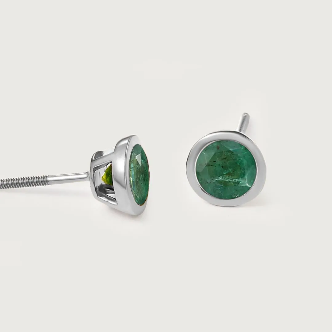 Solitaire Birthstone Stud Earrings