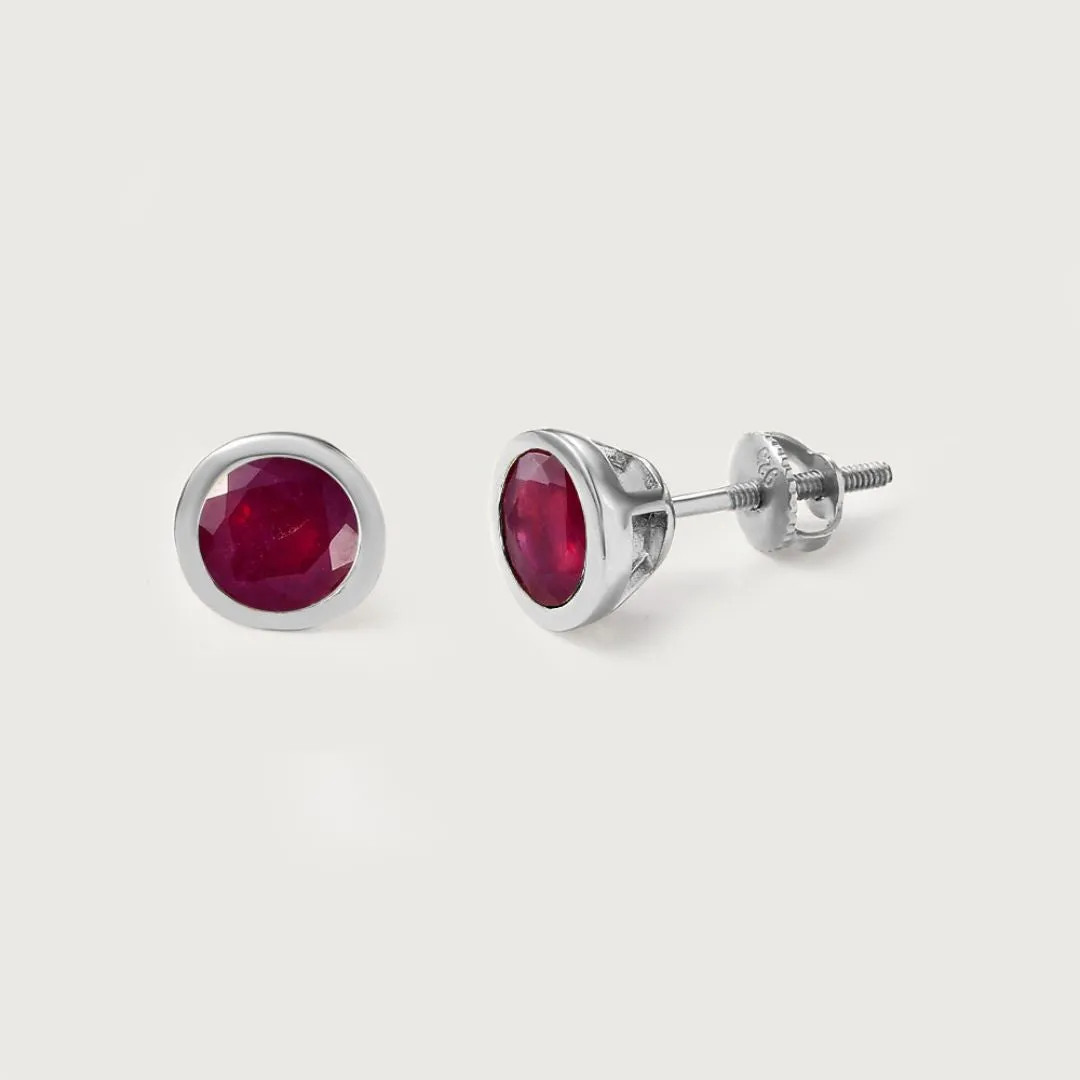 Solitaire Birthstone Stud Earrings