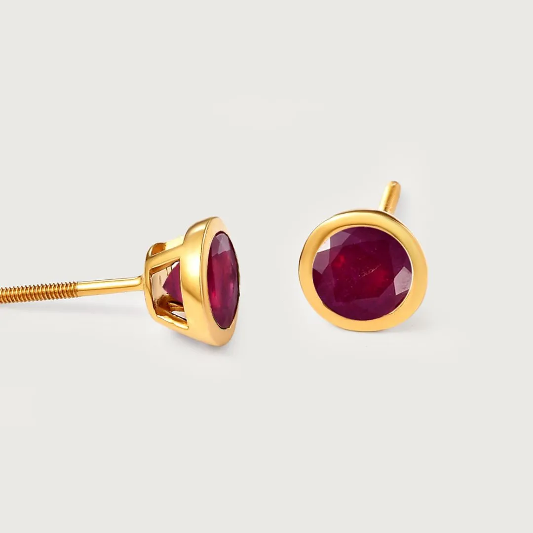 Solitaire Birthstone Stud Earrings